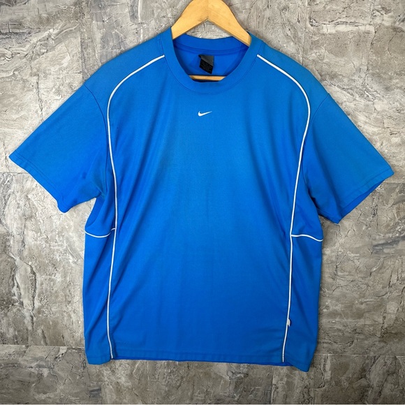 Vintage‎ Nike Dri-Fit Center Swoosh T Shirt Baby Blue Sz XL Men - Picture 1 of 5